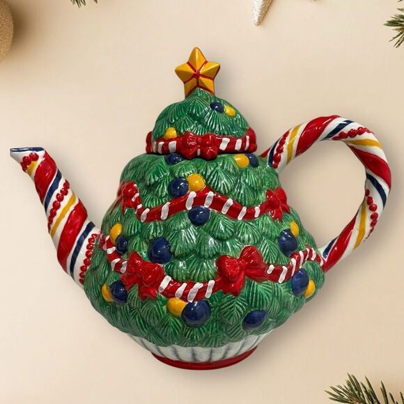 DEPT 56 6 PIECE TEA SET, O CHRISTMASS TREE - Picture 1 of 13